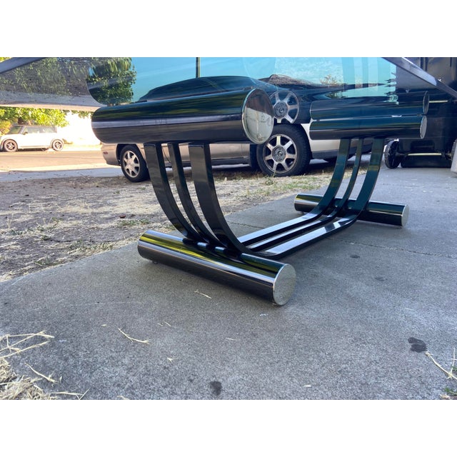 Vintage Art Deco Tubular Smoked Glass Coffee Table Romeo Rega Style For Sale - Image 12 of 18