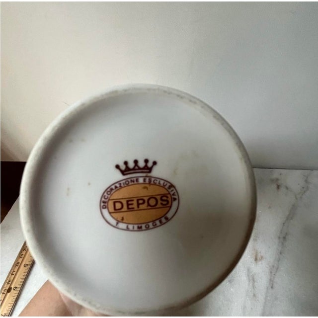 Ceramic Vintage French Limoges Porcelain Vase Depos For Sale - Image 7 of 8