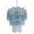 Three-Tier Murano Glass Tube Chandelier in Blue Glasses For Sale