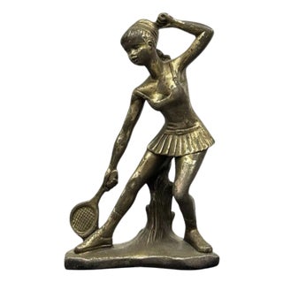 Art Deco Young Tennis Player in Bronze, 1950s For Sale