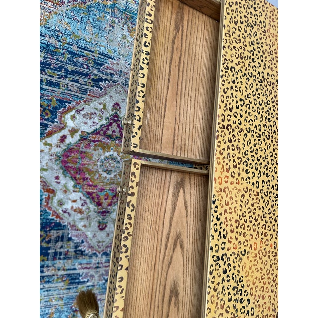 Mid 20th Century Vintage Hand Painted Leopard Writing Desk For Sale - Image 9 of 9