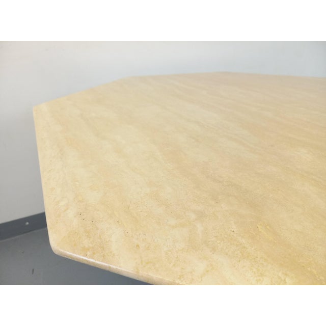 Vintage Octagonal Travertine Dining Table, 1970s For Sale - Image 14 of 18