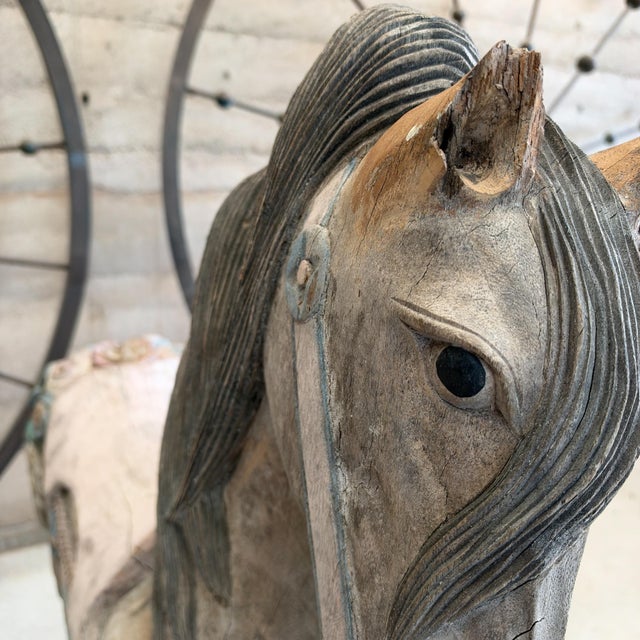 Continental Decorative Carousel Horse Hand Carved Circa 1900 55" Tall For Sale - Image 12 of 17