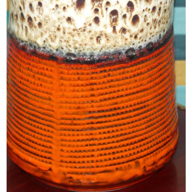 Brown Brown-Orange Fat Lava Ceramic Floor Vase from Jasba, 1970s For Sale - Image 8 of 15
