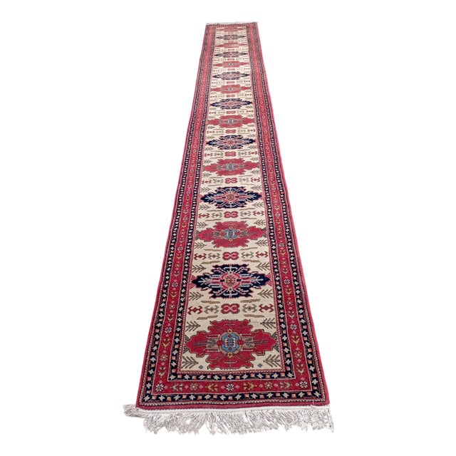 Hand-Knotted Persian Runner Rug with Plant Dyes, 1970 For Sale