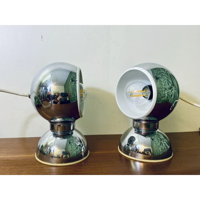 Vintage Italian Chrome-Plated Steel Table Lamps by Goffredo Reggiani for Reggiani, Set of 2 For Sale - Image 17 of 17