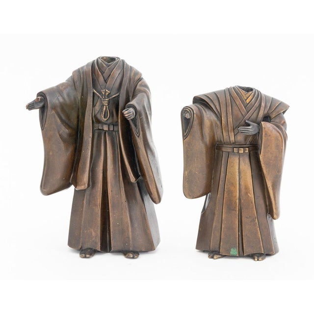 Metal Japanese Bronze Noh Figures, 3 For Sale - Image 7 of 11