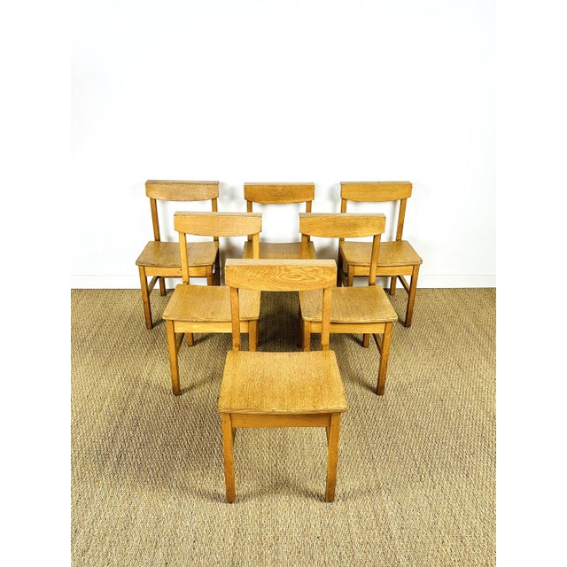 Vintage Oak Chairs, 1960, Set of 6 For Sale - Image 4 of 17