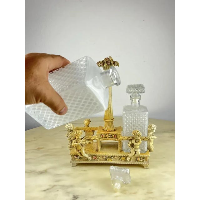 Oil/Vinegar Bottles with Holder, Italy, 1960s, Set of 3 For Sale - Image 9 of 12