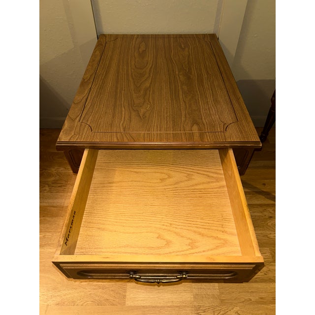 Mid 19th Century Vintage Mersman 3-Piece Walnut Table Set- Coffee Table & 2 End Tables For Sale - Image 5 of 11