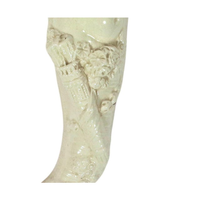 Late 18th Century English Creamware Cornucopia Wall Pocket With a Cherub Emblematic of Autumn, Circa 1790 For Sale - Image 5 of 10