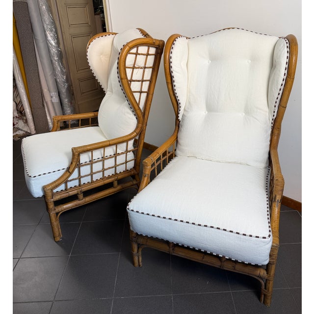Vintage Bamboo Armchairs, 1990, Set of 2 For Sale - Image 3 of 15