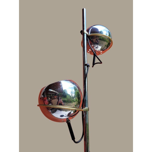 Mid-Century Modern Space Age Eyeball Floor Lamp in Chrome, 1970s For Sale - Image 3 of 18