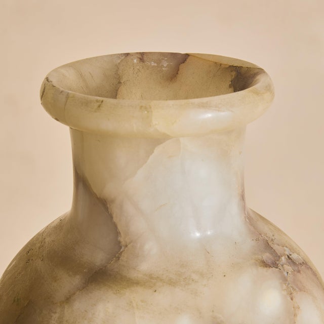 20th Century French Alabaster Vase + Gilt Metal Stand For Sale In Chicago - Image 6 of 8