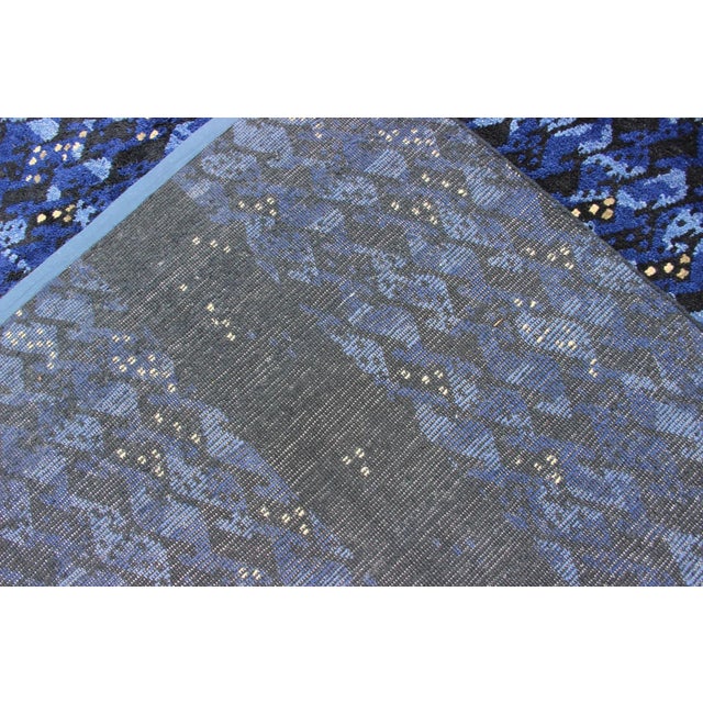 Large Blue Swedish Pile Rug in Blue by Keivan Woven Arts 10'2"x13'9 For Sale - Image 12 of 13