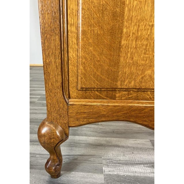 Vintage French Louis XVI Double Bed Frame in Oak For Sale - Image 6 of 11