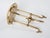 Metal Vintage Cast Brass Vanity Stool – Neoclassical Style With Faux Leather Seat For Sale - Image 7 of 9