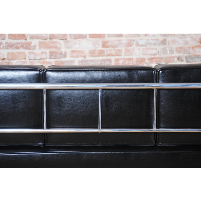 Bauhaus Sofa in Chrome, Steel and Leather attributed to Robert Slezak, Czech, 1930s For Sale - Image 11 of 13