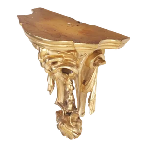 French Gilt and Carved Wood Wall Mounted Corbel Shelf Circa 1880