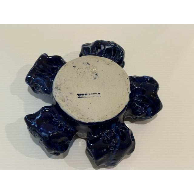 Scandinavian Modern Pentik Kaamoskivi Sculptural Blue Candle Holder, Finland For Sale - Image 11 of 12