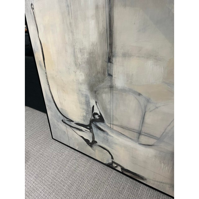 21st Century Abstract Oil Painting in Gray Tones For Sale - Image 4 of 6