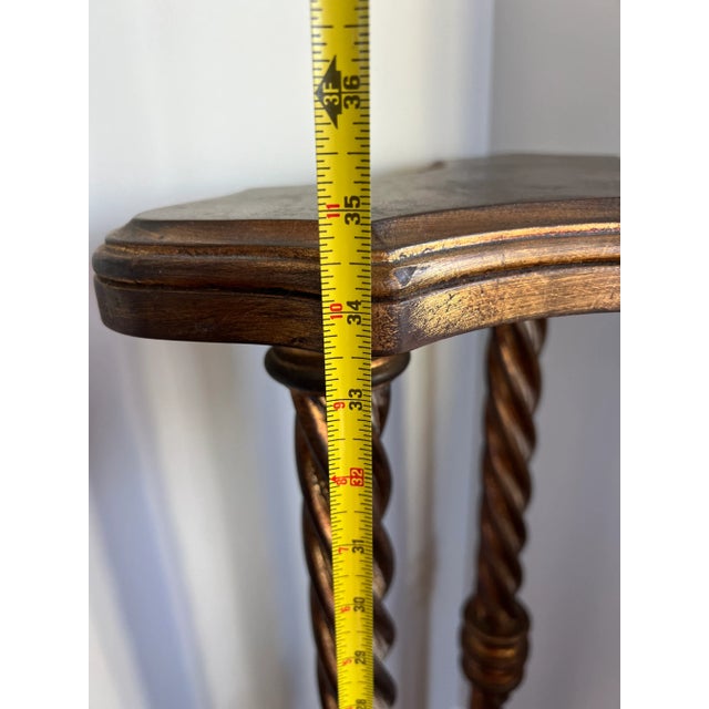 Gold Vintage Venetian Gold Twisted Leg Pedestal For Sale - Image 8 of 9