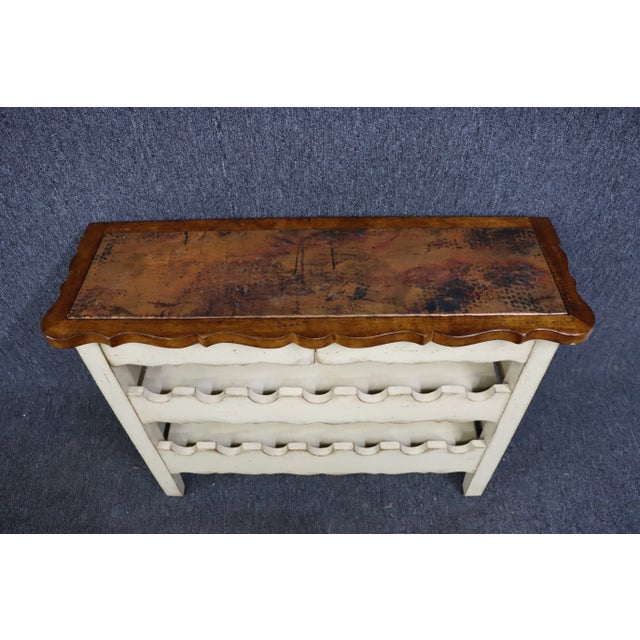 Wood Century Country French Cream & Maple Wine Server For Sale - Image 7 of 8