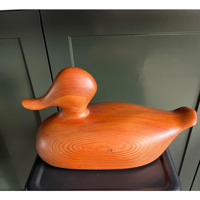 Mid 20th Century Vintage Hand/Crafted Folk Art Wooden Duck Decoy For Sale - Image 5 of 8