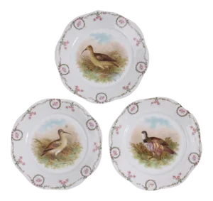 Vintage Bavarian Pheasant Plates, Set of 3