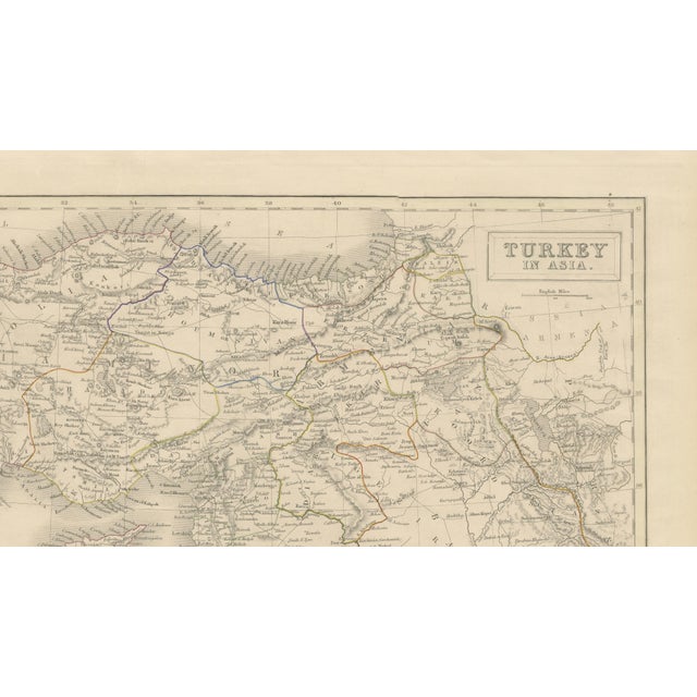 Traditional Antique Map of Turkey in Asia, 1850 For Sale - Image 3 of 11