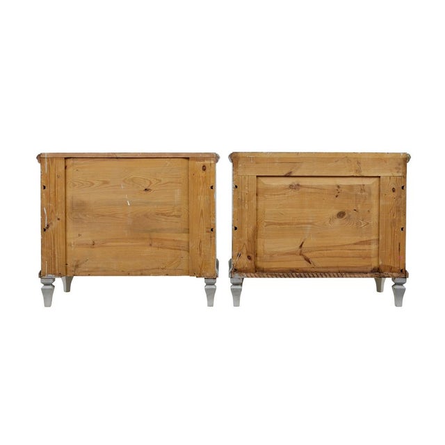 Wood Antique Swedish Hand Painted Chest of Drawers, 1890, Set of 2 For Sale - Image 7 of 9