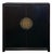 Oriental Black Lacquer Slim Round Moon Face Storage Cabinet For Sale
