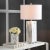 Illuminate your space with the sophisticated elegance of the Olympia marble table lamp in black and white. This...