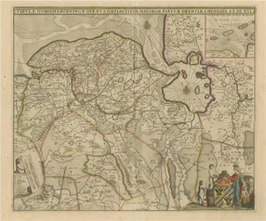 Antique Map of Groningen with Hand Coloring