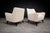 Mid-Century Modern Pair of Armchairs in Hardwood & Off White Upholstery, Joaquim Tenreiro, 1950s For Sale - Image 3 of 9