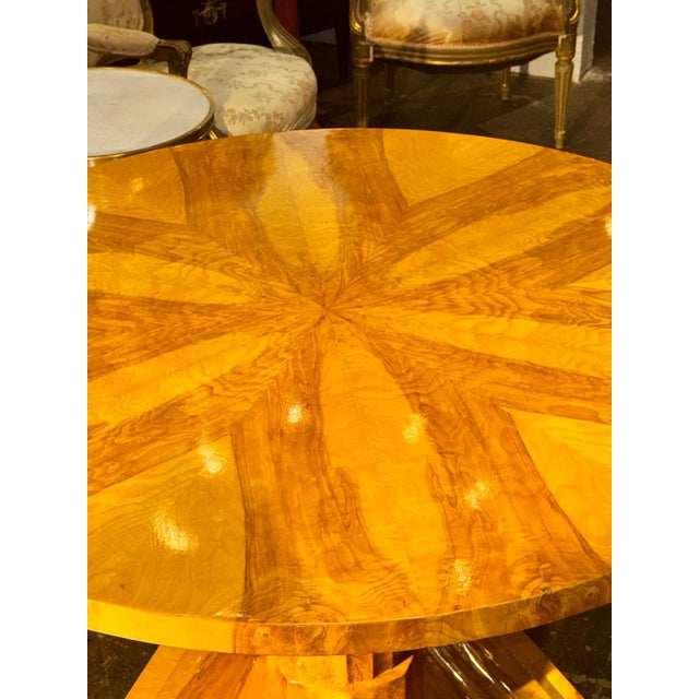 Early 21st Century Biedermeier Design Walnut Center Table For Sale - Image 5 of 7