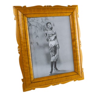 Varnish Carved Sycamore Wood Picture Frame For Sale