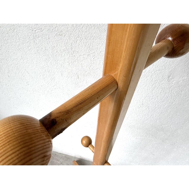 Wood Modernist Coat Rack in Pine, 1970s For Sale - Image 7 of 16