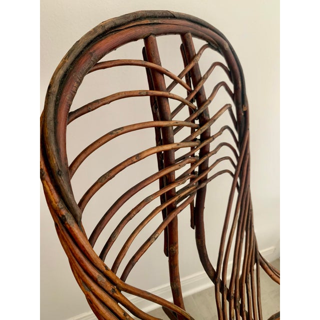 Early 20th Century Rare Classic Rustic Antique Adirondack, Lake House Twig Bentwood Rocker, Late 19th- Early 20th Century For Sale - Image 5 of 9