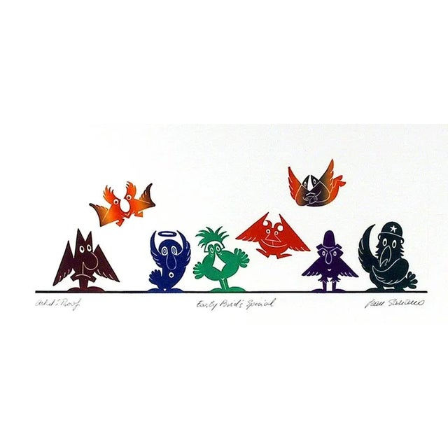 Contemporary "Early Bird's Special", 1979, Aquatint Etching by Jean Sariano For Sale - Image 3 of 3