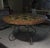 Large Round Wrought Iron Table with Scagliola-Style Painted Wooden Top, 1920s For Sale - Image 4 of 7