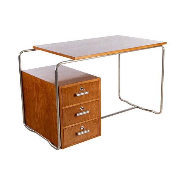 Wood Bauhaus Desk with Drawer Unit, 1930s For Sale - Image 7 of 7