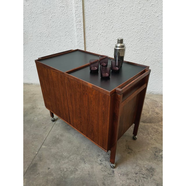 Mid-Century Modern Palisandro Bar Cart, 1980 For Sale - Image 4 of 8