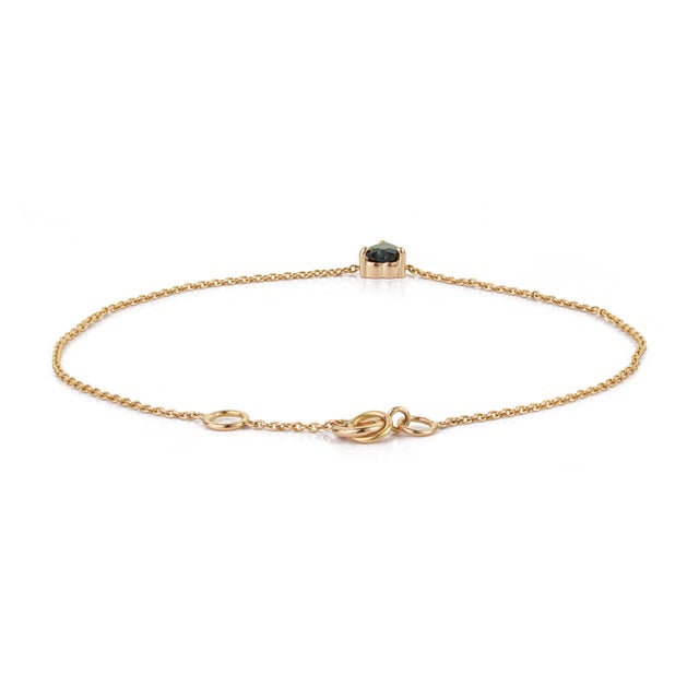 Fine Prong Set Sapphire Heart Chain Bracelet in 14k Yellow Gold For Sale - Image 9 of 18