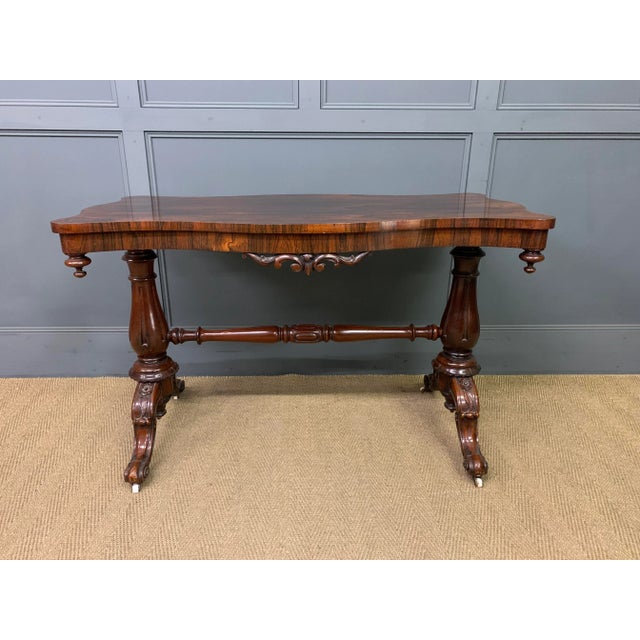 Victorian Rosewood Stretcher Table, 1870 For Sale - Image 6 of 8