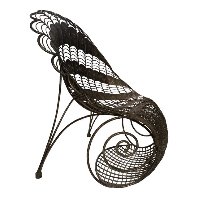 Mid 20th Century Wrought Iron Peacock Chair For Sale