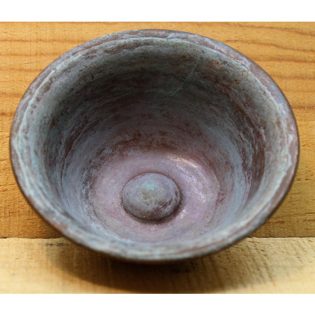 Tribal 1950s Himalayan Nepalese Hand-Wrought Copper Altar Offering Bowls - Set of 7 For Sale - Image 3 of 15