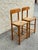 Late 20th Century Late 20th Century Pair of Rush Seat Wood Bar Stools For Sale - Image 5 of 12