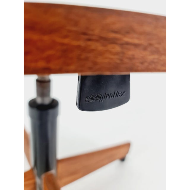 Bauhaus Swivel Office Chair in Wood by Stoll Giroflix, 1960s For Sale - Image 8 of 11