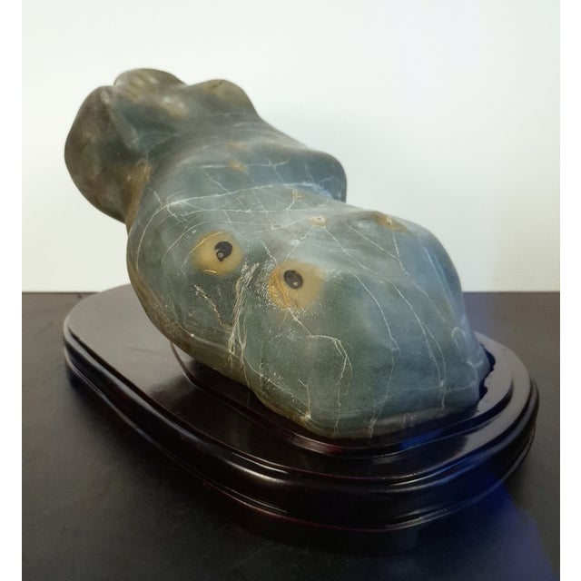 Wood Large Chinese Green Turtle Gongshi For Sale - Image 7 of 10